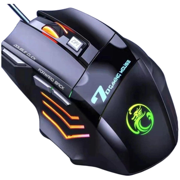 Mouse Gamer con Cable 3600dpi USB LED